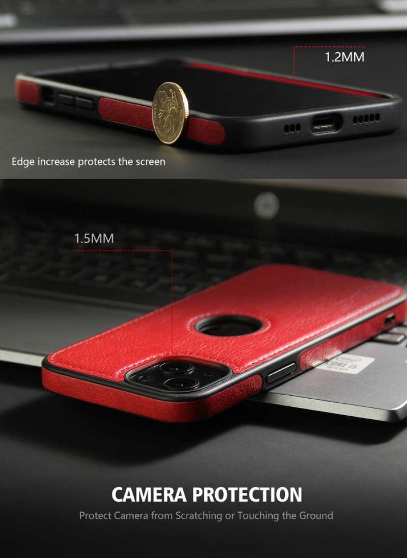 Promo Synthetic Leather Jelly Case iPhone 13 Pro Max Case iPhone 13 Pro