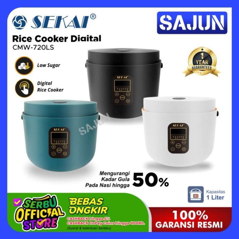 Jual SEKAi Rice Cooker Digital 1Lt Low Sugar Low Carbo Anti Gemuk CMW