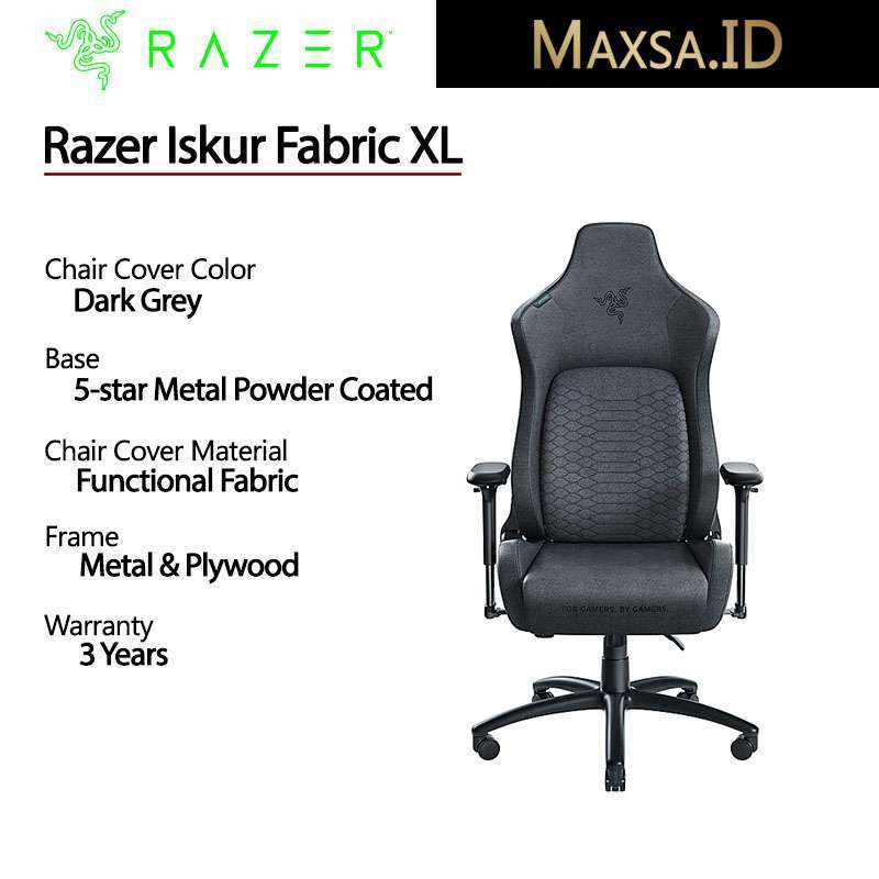 Jual Razer Gaming Chair Iskur Dark Fabric Xl Di Seller Maxsa.id Ancol