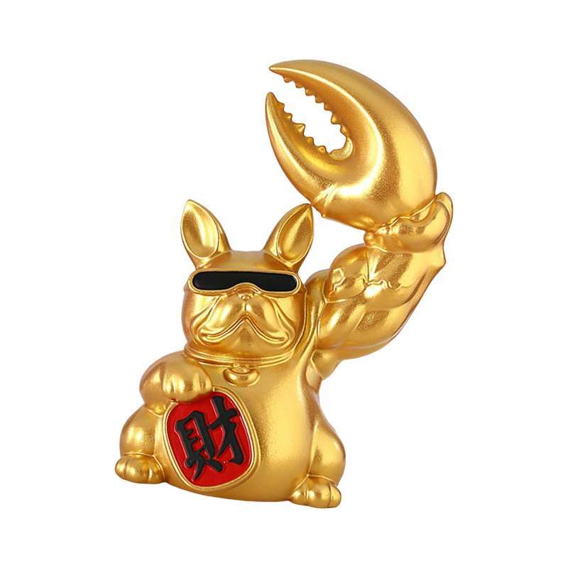 Promo Creative Big Arm Lucky Dog Figurine Resin Statue Crafts