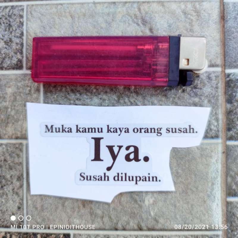 Jual Stiker Vinyl Muka Kamu Kaya Orang Susah Kata Lucu Nyleneh Humor