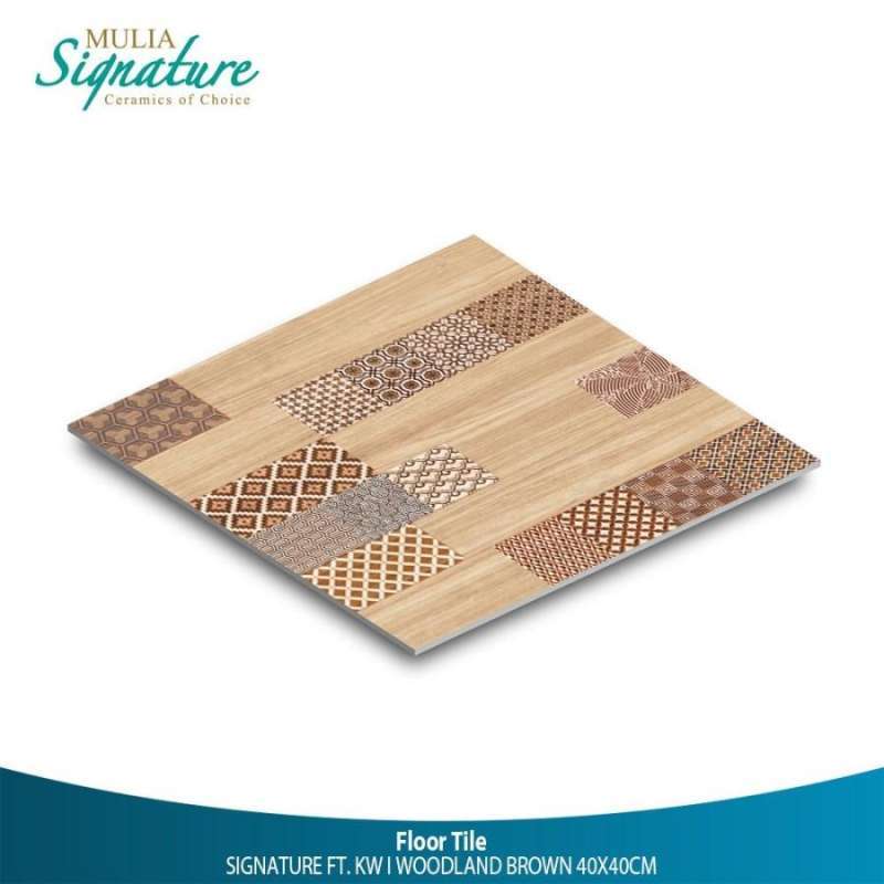 Jual KERAMIK 40X40 WOODLAND BROWN MATT MULIA TILE di Seller Naura