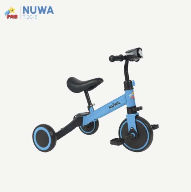 Jual SEPEDA BALANCE BIKE PUSH BIKE PMB NUWA T205 3 in 1 WARNA BIRU di