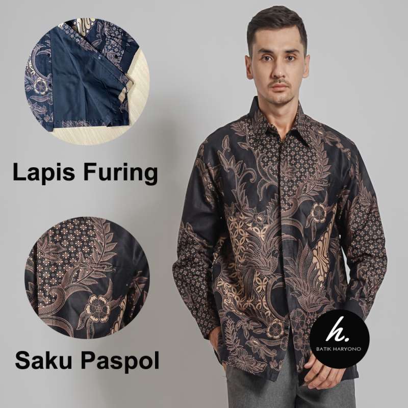 Jual Baju Batik Lengan Panjang Pria 2022 Mewah Lapis Furing Premium ...