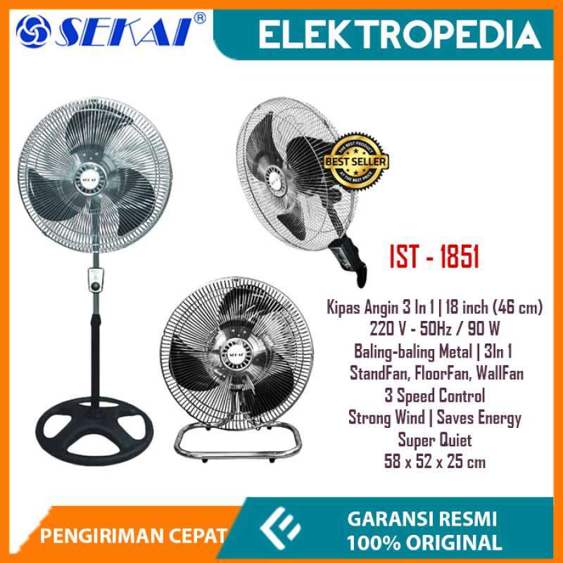 Jual Sekai Kipas Angin Tornado 3 in 1 ( Berdiri+Meja+Dinding) IST