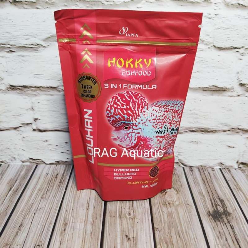 Jual hokky hoky hoki 3 in 1 makanan pakan ikan louhan lohan 100 gram