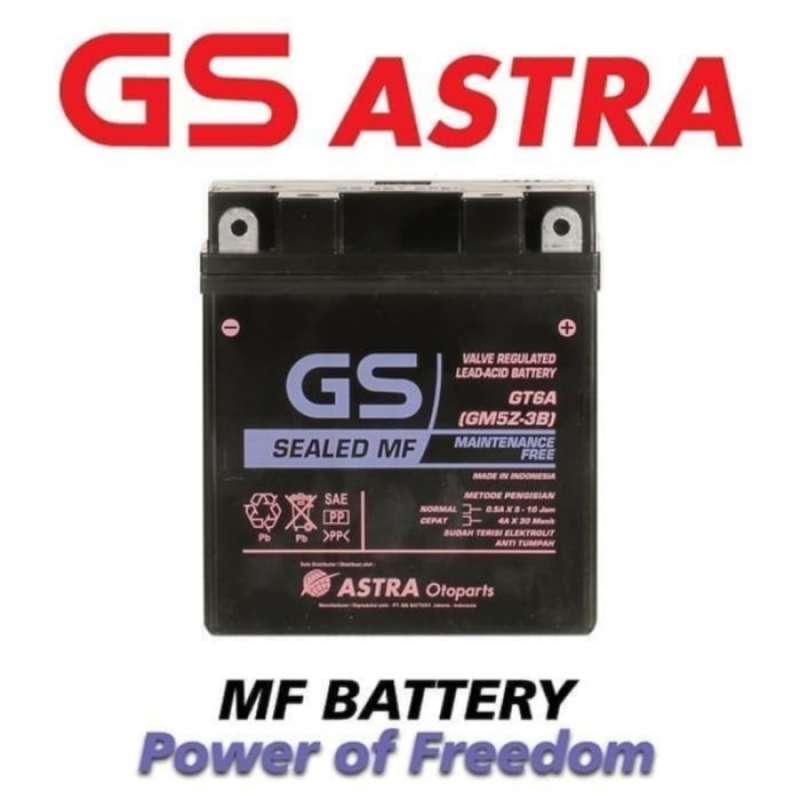 Jual AKI GS ASTRA GT6A GM5Z-3B KERING MOTOR HONDA GRAND SUPRA SUPRA FIT