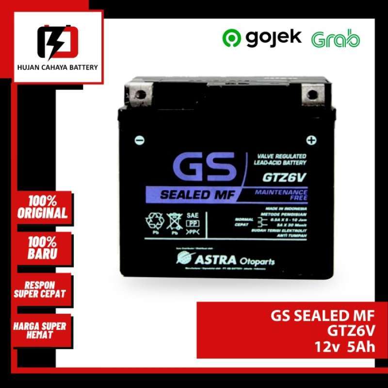 Jual AKI MOTOR HONDA VARIO 125 CC - GS ASTRA GTZ6V ORIGINAL AKI KERING