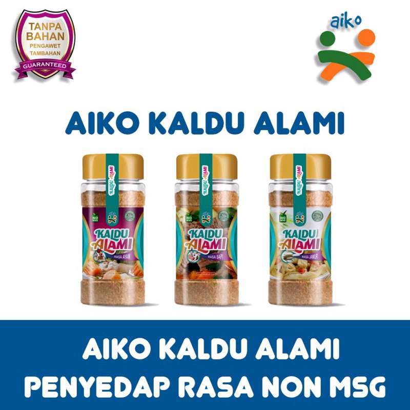 Jual AIKO Kaldu Bubuk Penyedap Rasa Alami Non MSG Rasa Ayam Sapi Jamur
