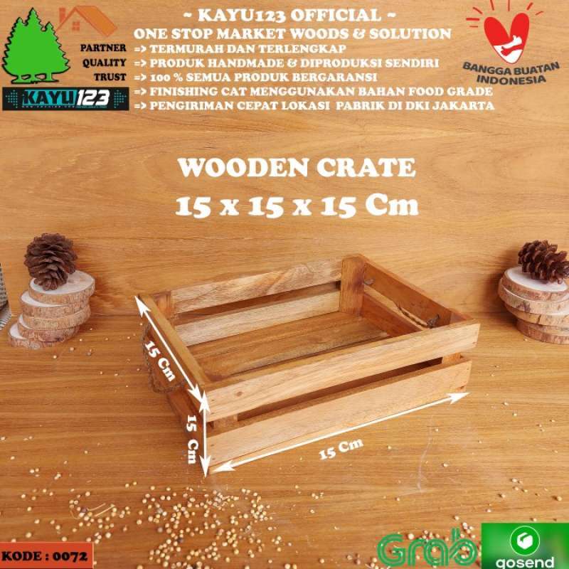 Jual Wooden Crate 15x15x1550 CM peti kayu tempat penyimpanan storage
