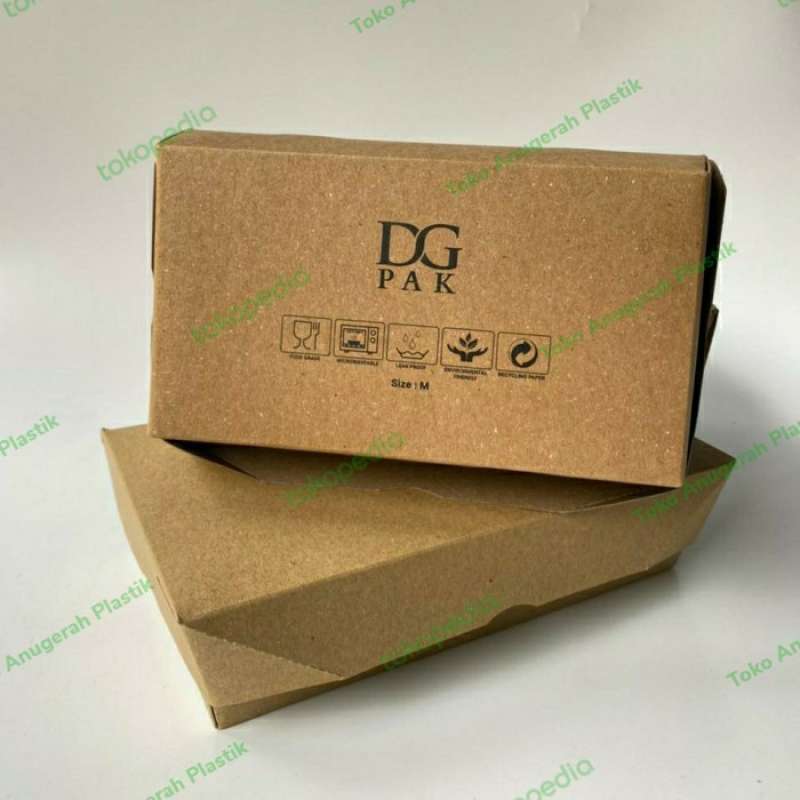 Jual Paper Lunch Box Coklat Dg Pack Ukuran L Harga 1 Roll Isi 50 Pcs