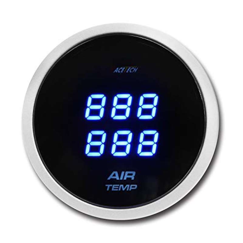52mm Digital Dual Air Temp Gauge – Inside & Out °C With Blue LED – MOTOR METER