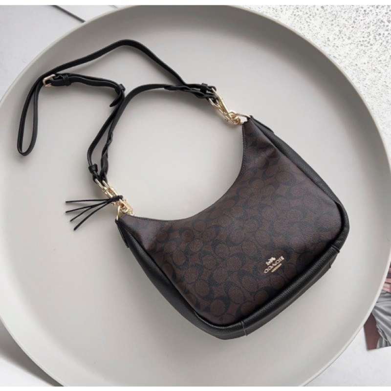 Jual Coach Jules Hobo In Signature Canvas Brown Black di Seller