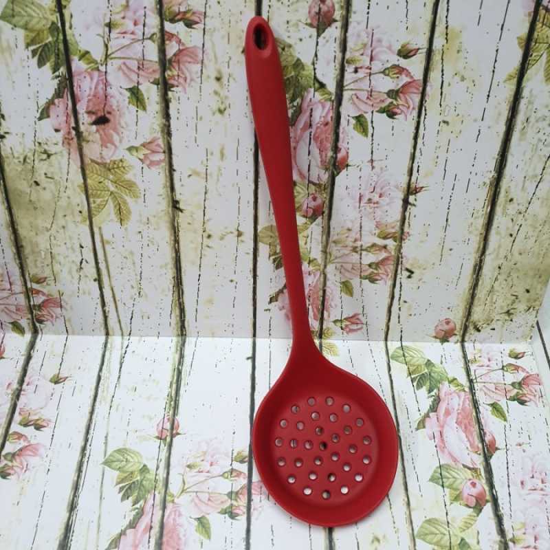 Jual Silicone Spatula Strainer / Skimmer / Centong Bolong Tanpa