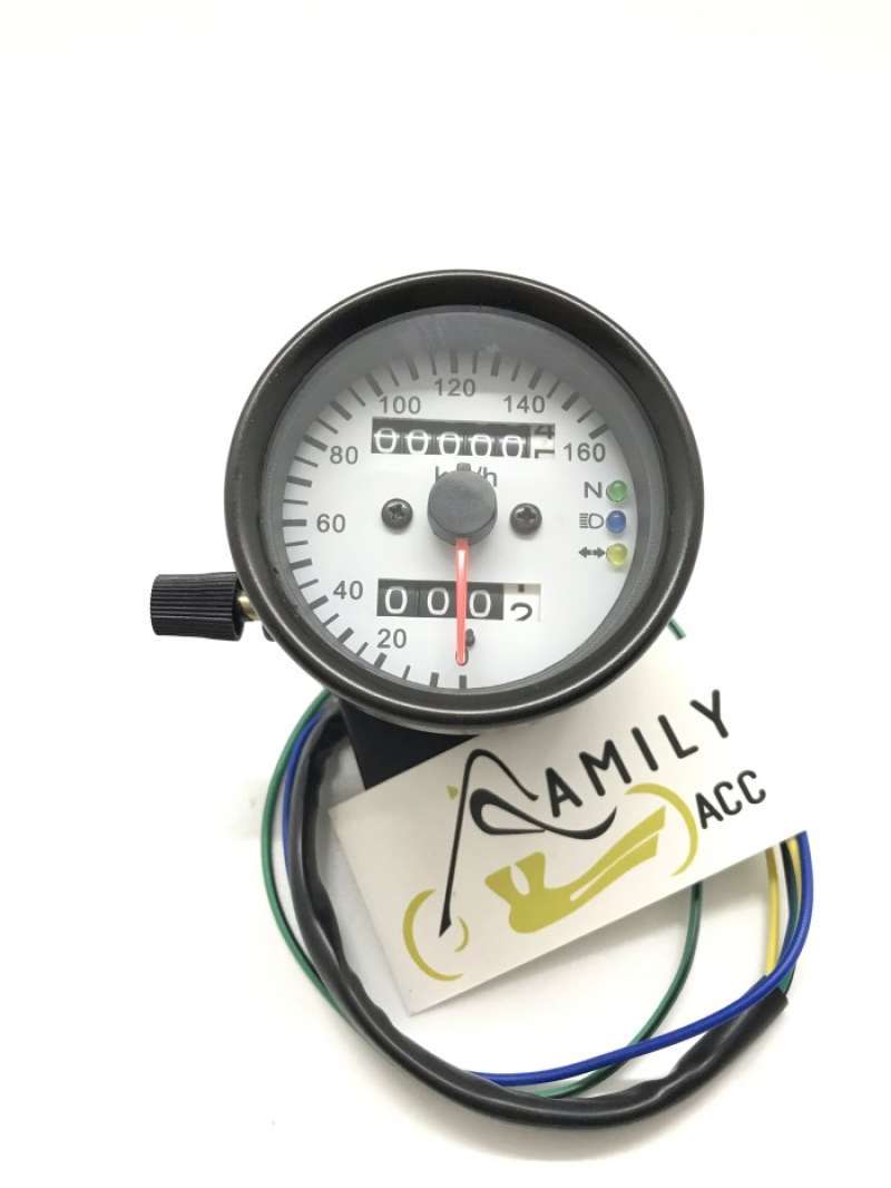 Promo Speedometer Kilometer Led Stelan Indikator Hitam/putih Motor ...