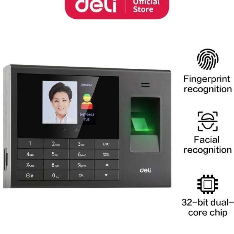 Jual deli face recognition attendance machine e3765 di seller eudora
