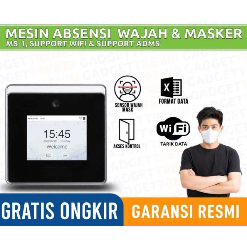 Jual Mesin Absensi Wajah Masker Ms-1 Wifi & Adms Bergaransi