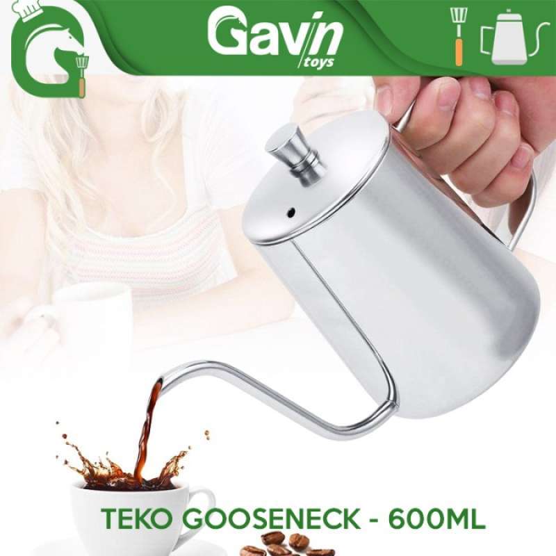 Jual TEKO LEHER ANGSA COFFEE DRIP MANUAL 600ML STAINLESS GOOSENECK