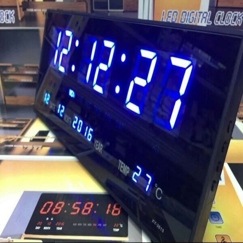 Promo Jam Dinding Digital Led 3615 / Jam Digital Led Angka Besar Nyala