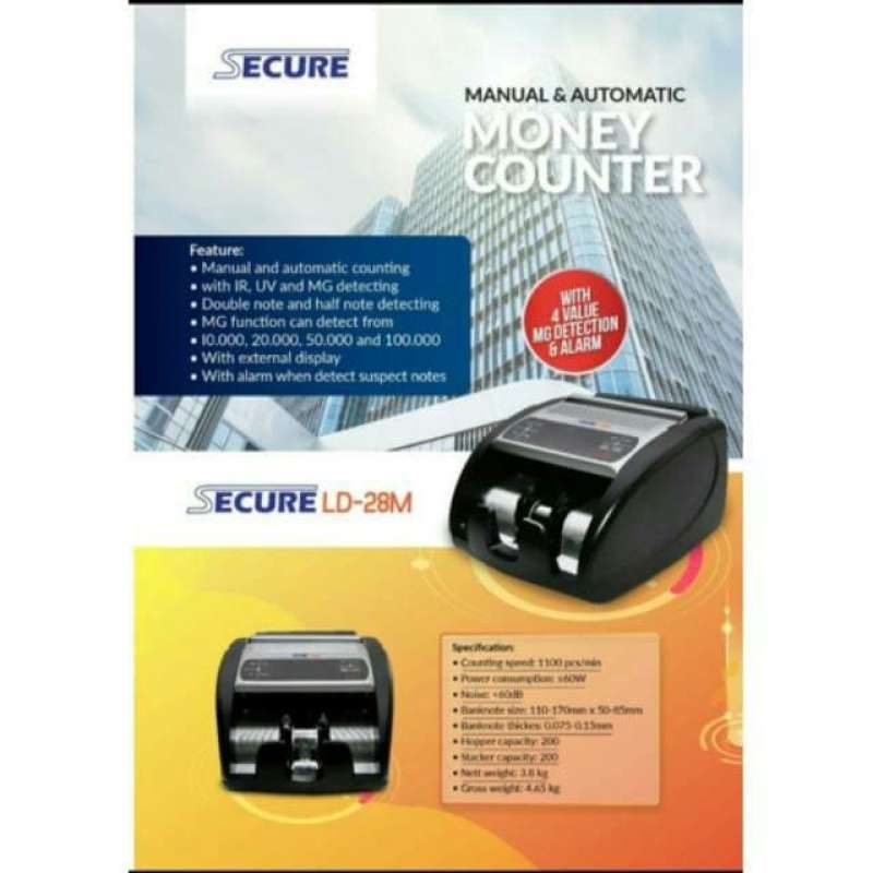 Secure Money Counter Jual MESIN HITUNG UANG SECURE LD-28 M Manual & Automatic Money Counter ...