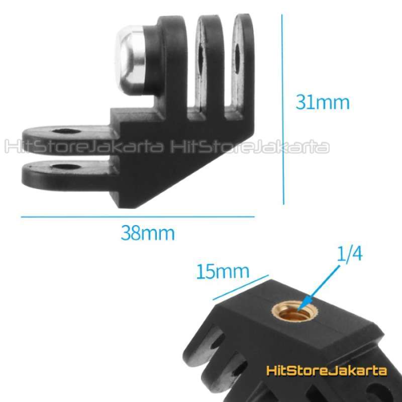 Jual Elbow Mount Gopro Vertical Horizontal 90 Degree Action Cam Adapter ...