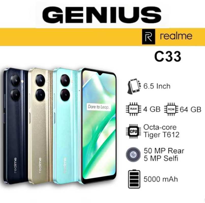 Jual Realme C33 4/64 Ram 4gb Internal 64gb Garansi Resmi - Aqua Blue Di ...
