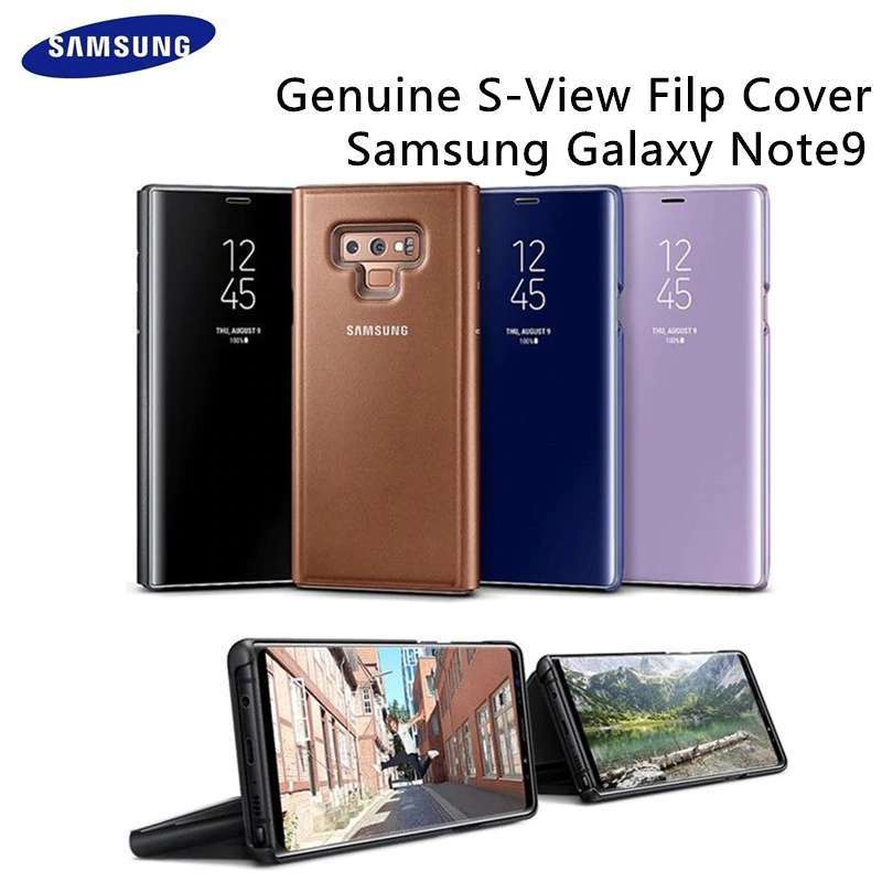 Promo Flip Clear View Standing Cover Samsung Note 9 Note9 Original 100