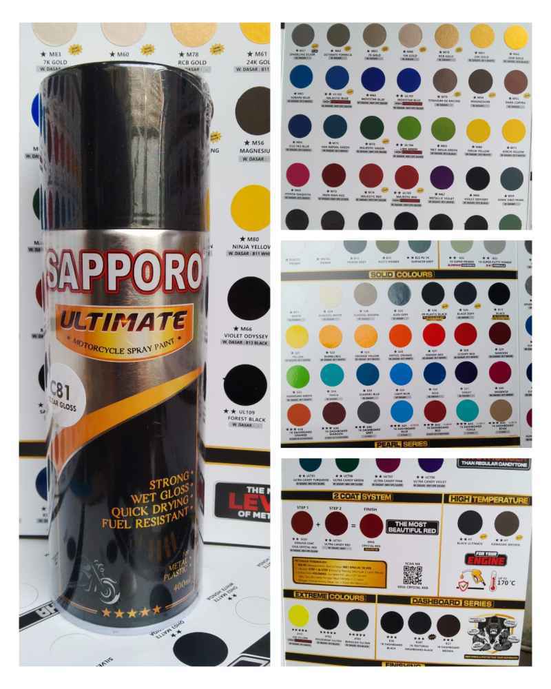 Promo B. Pilok pilox cat semprot sapporo ultimate 400ml sapporo black