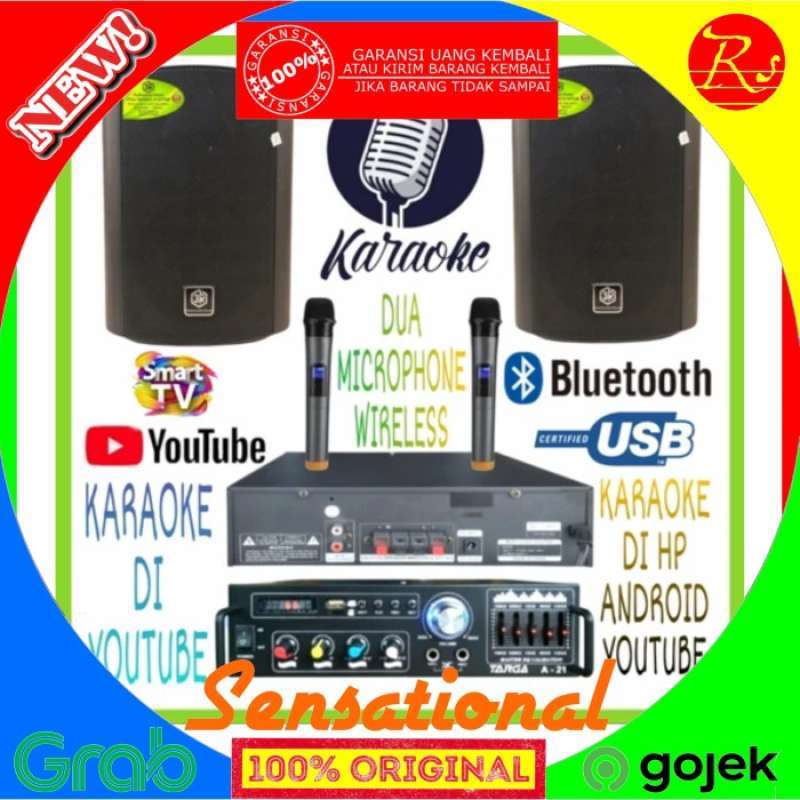 Promo Paket Karaoke Set Speaker 3R 5 IN Ampli Mini Karaoke Smart Tv