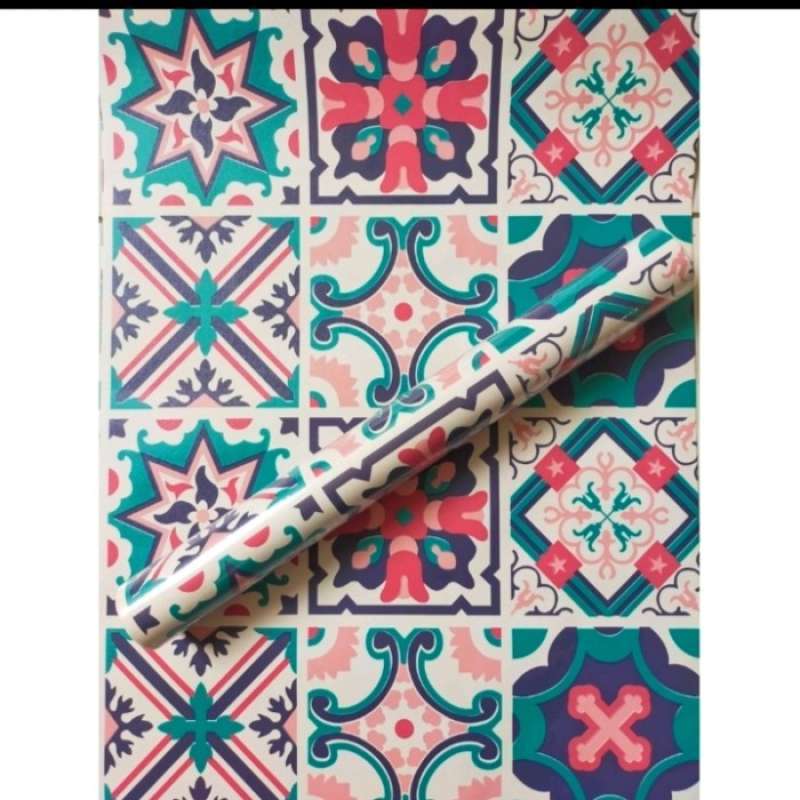 Promo wallpaper sticker dinding Dapur wallpaper tegel keramik Vintage