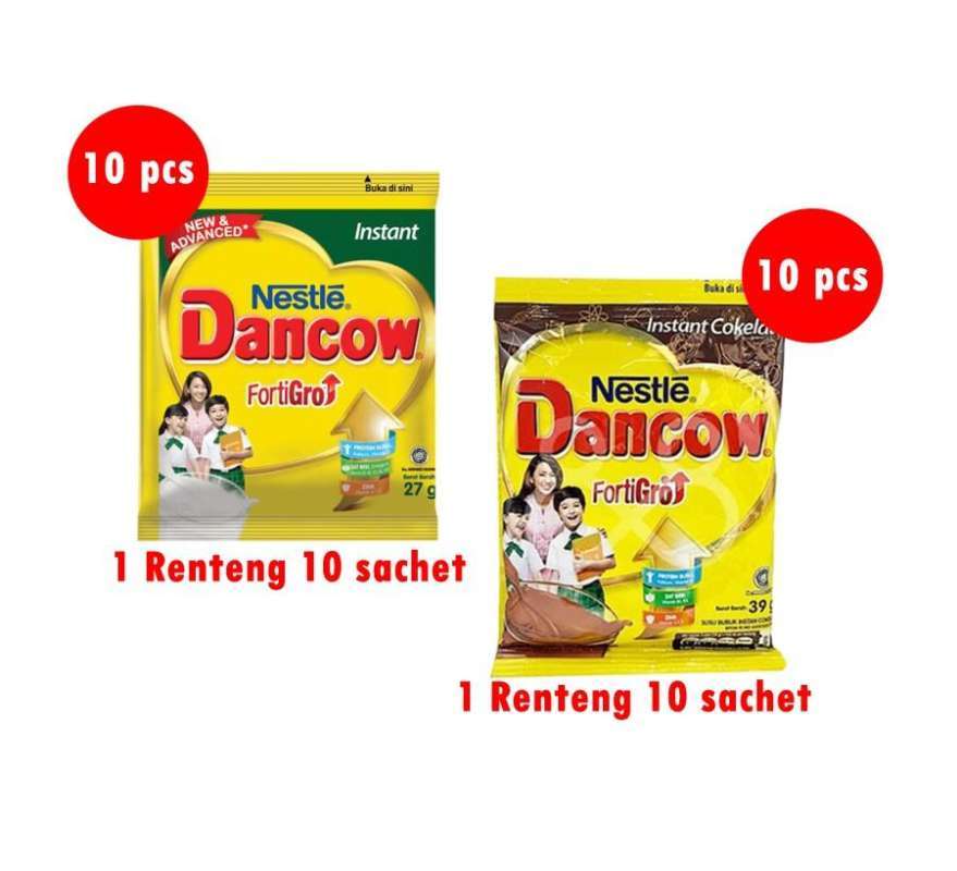 Jual Dancow Fortigro Sachet 1 Renteng 10pcs 39gr/susu Bubuk/milk Di ...