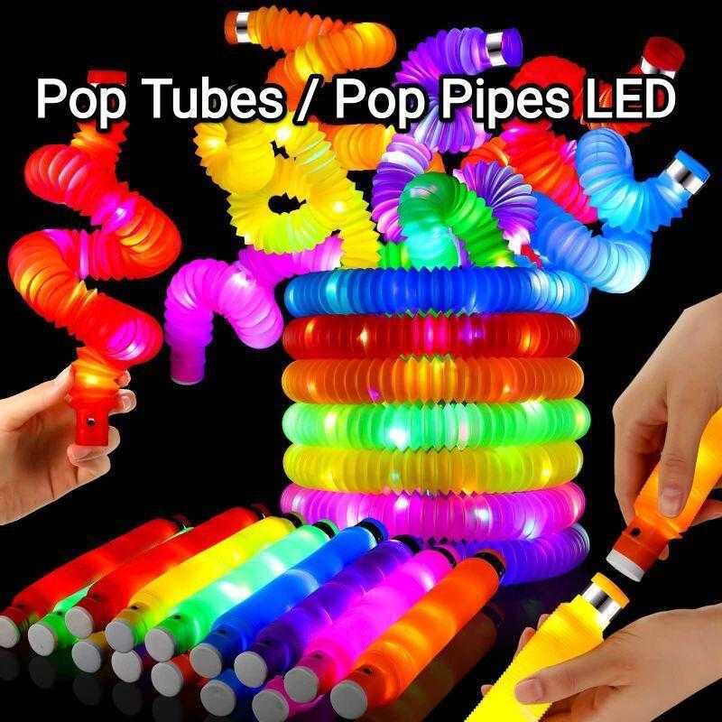 Jual Mainan Anak Pop Pipes Pop Tubes Lampu LED Lampu Selang Mainan
