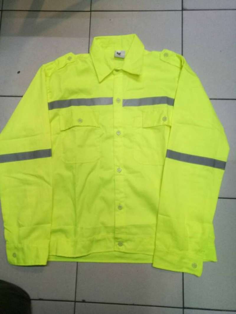 Jual baju seragam safety Hijau Stabilo Ready Stock di Seller Hattiee