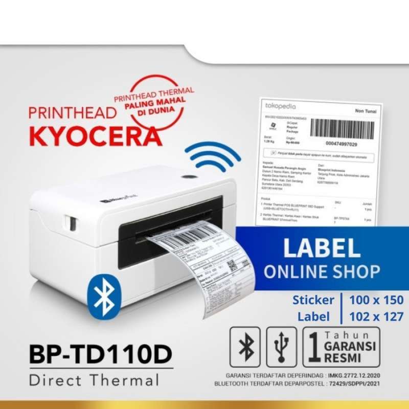 Promo BLUEPRINT Thermal Sticker Resi Printer Label TD110D USB