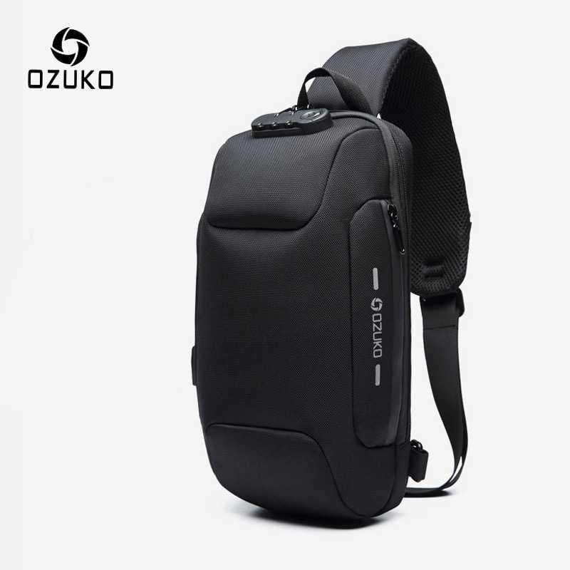 Jual OZUKO Tas Selempang Bag Coded Lock with USB Charger Port di Seller