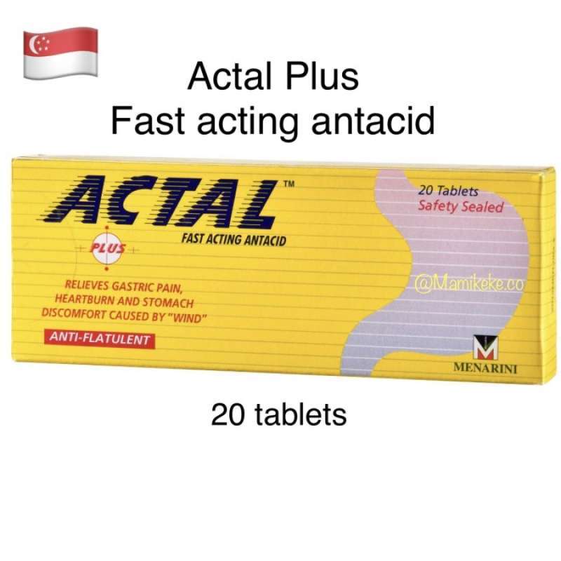 Promo Actal Plus Fast Acting Antacid Singapore 20 Tablets Actal Kuning