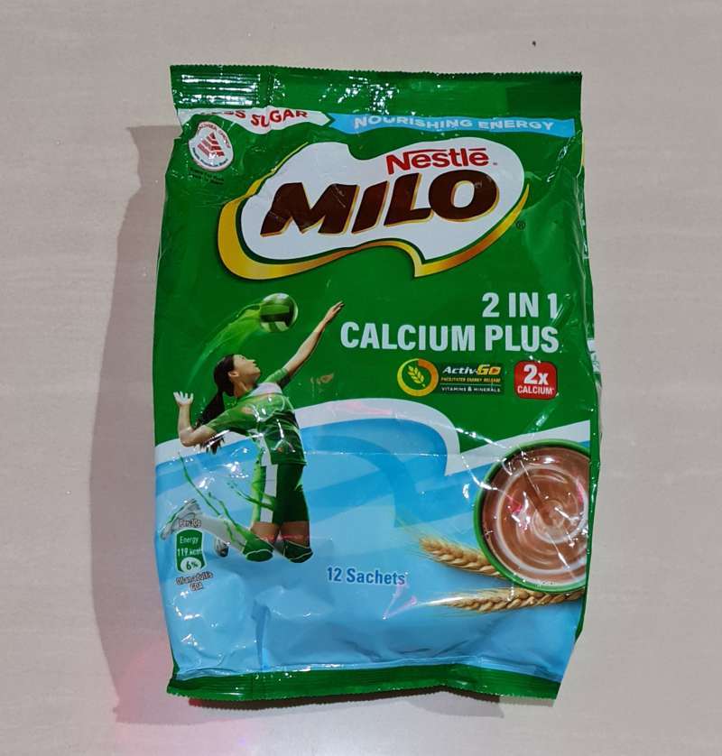 Jual nestle milo 2 in 1 calcium plus less sugar chocolate drink 12 x 30