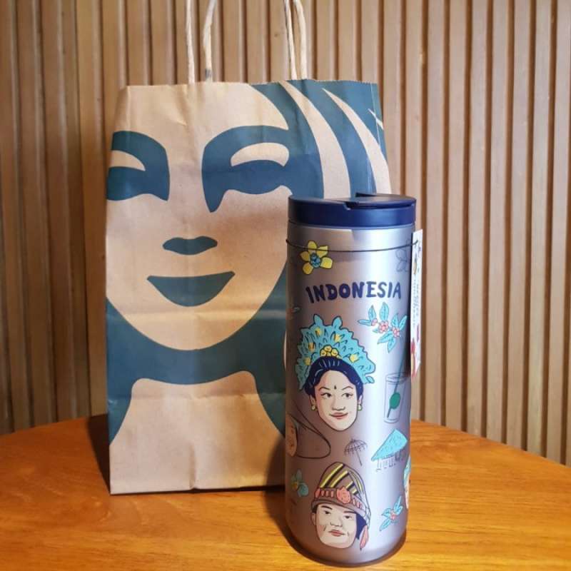 Jual Starbucks Tumbler Beauty of Indonesia Edition Black Cap 16oz di
