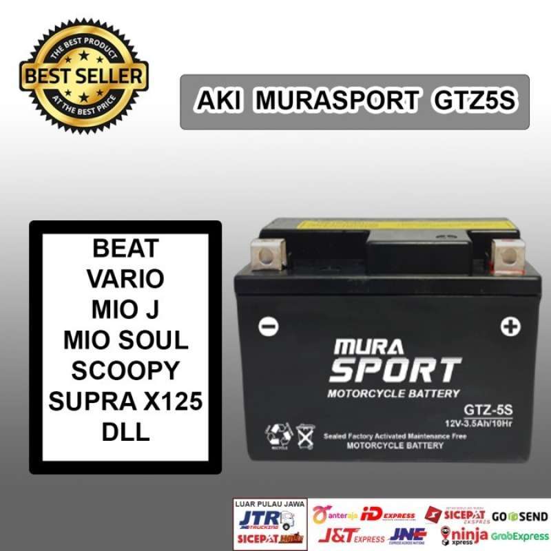 Jual Aki motor murah honda vario accu GTZ5S aki murasport di Seller