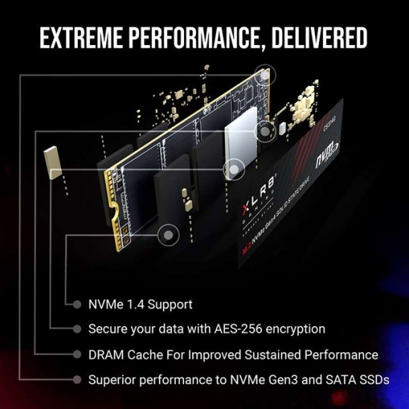 PNY XLR8 CS3140 2TB PCIe 4.0 NVMe M.2 2280 SSD - M280CS3140-2TB-CL...