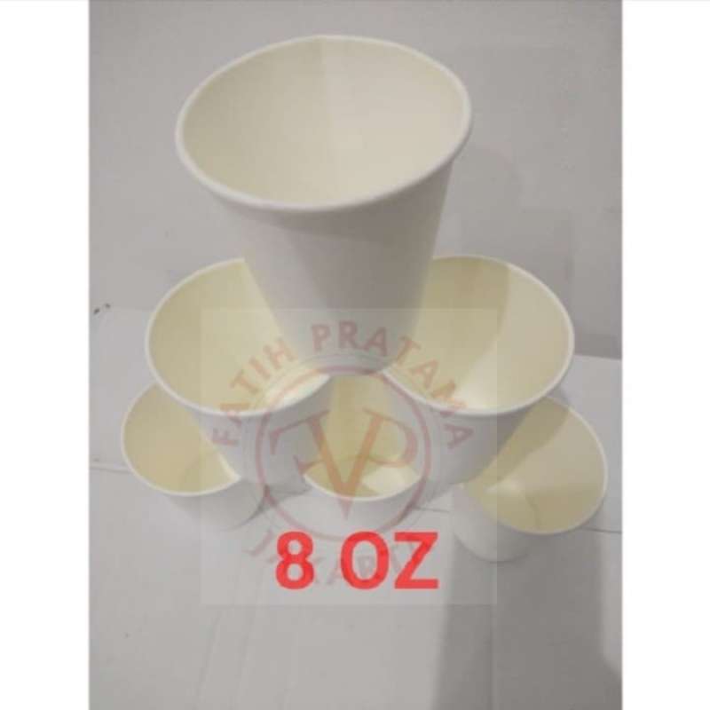 Promo Paper cup 8 Oz Tebal 1 Dus 1000 pcs - putih polos BSM Diskon 23% ...