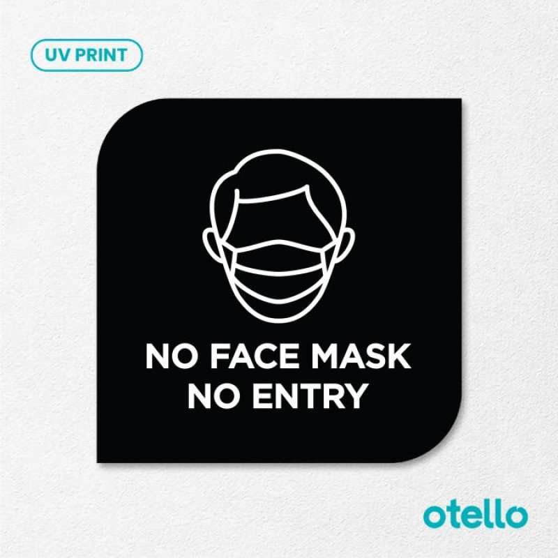 Jual Jual No Face Mask No Entry Sign Board Akrilik Papan Rambu Acrylic