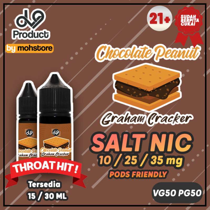Promo Liquid Vape Dv9 Chocolate Graham Cracker Salt Nic Pod Friendly ...