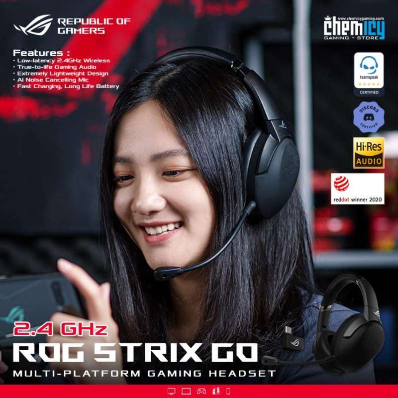 Jual Asus ROG Strix GO Wireless Gaming Headset with AI Noise Cancelling ...