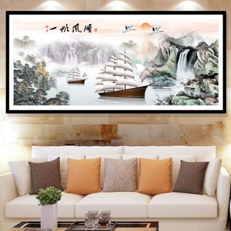 Promo LUKISAN Lukisan Jadi Diamond Painting Full. Kapal lancar muatan