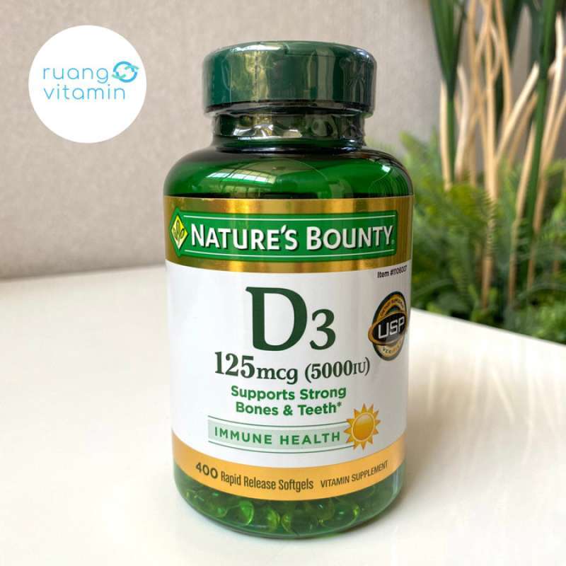 Jual NATURE'S BOUNTY VITAMIN D3 125 MCG 5000 IU 400 SOFTGELS di Seller