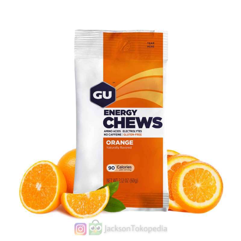 Jual GU Energy Chews Orange / Electrolytes Hydration Gummy Bar Gel di