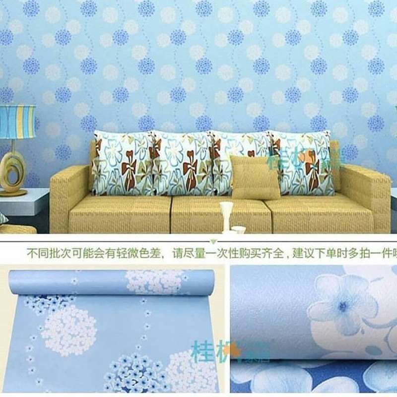 Jual Wallpaper Sticker Dinding Wps 075 Bunga Dandelion Biru