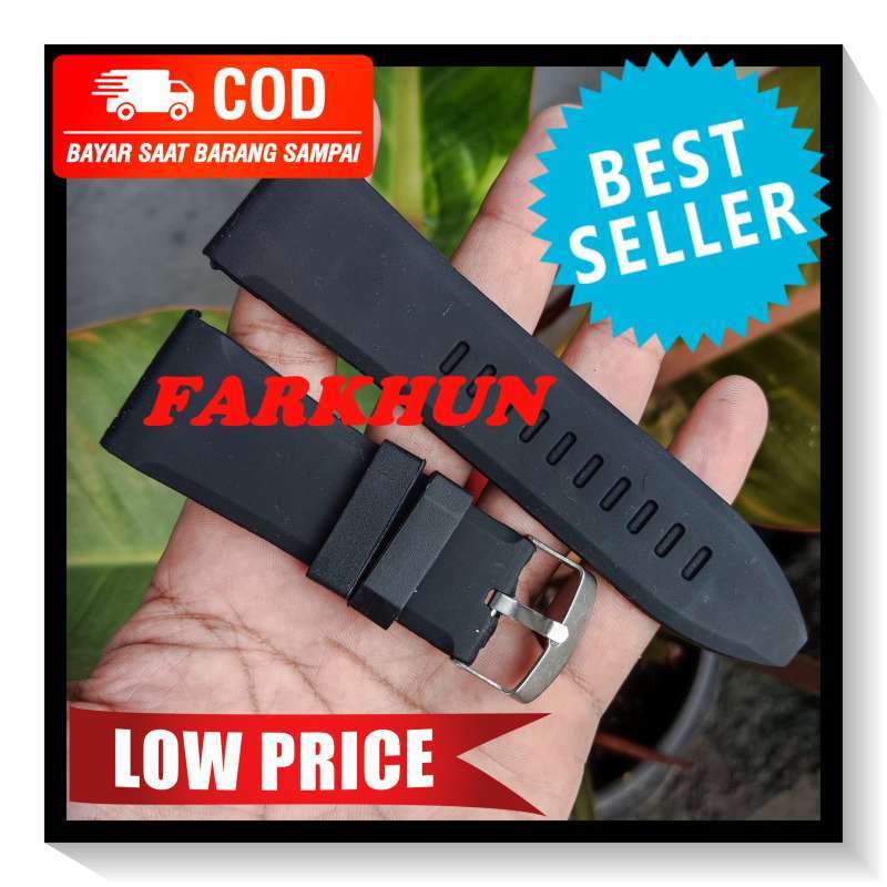 Jual STRAP RUBBER 28 MM 2.8 CM HITAM BAND TALI JAM TANGAN KALEP KARET