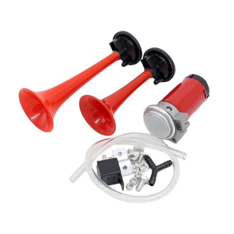 Drill Horn 150DB Super Loud Air Horn Kit For Car/Truck - Dual Trumpet, 12V Compressor, Blue Black Battery 12V Car And Truck Air Compressors